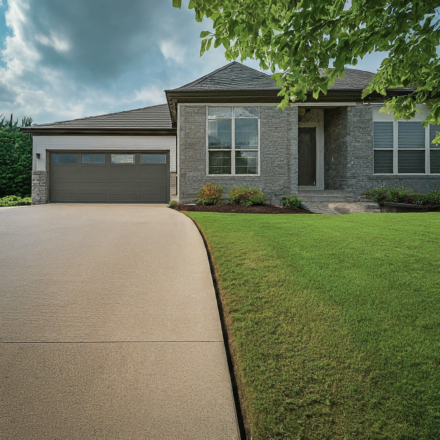 Concrete driveway