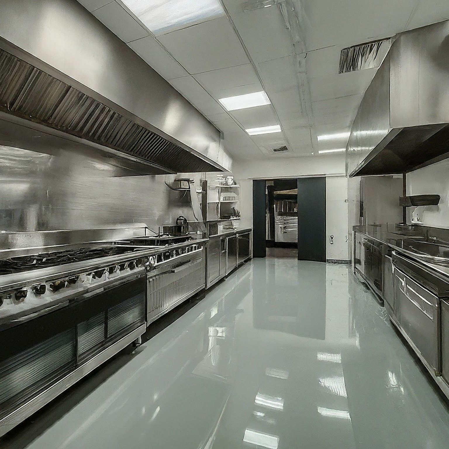 Commercial kitchen epoxy floor