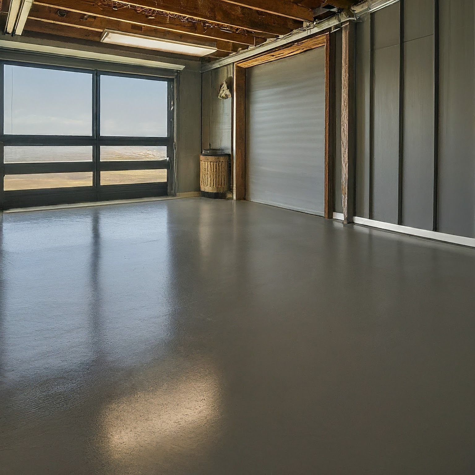 Refinished garage floor