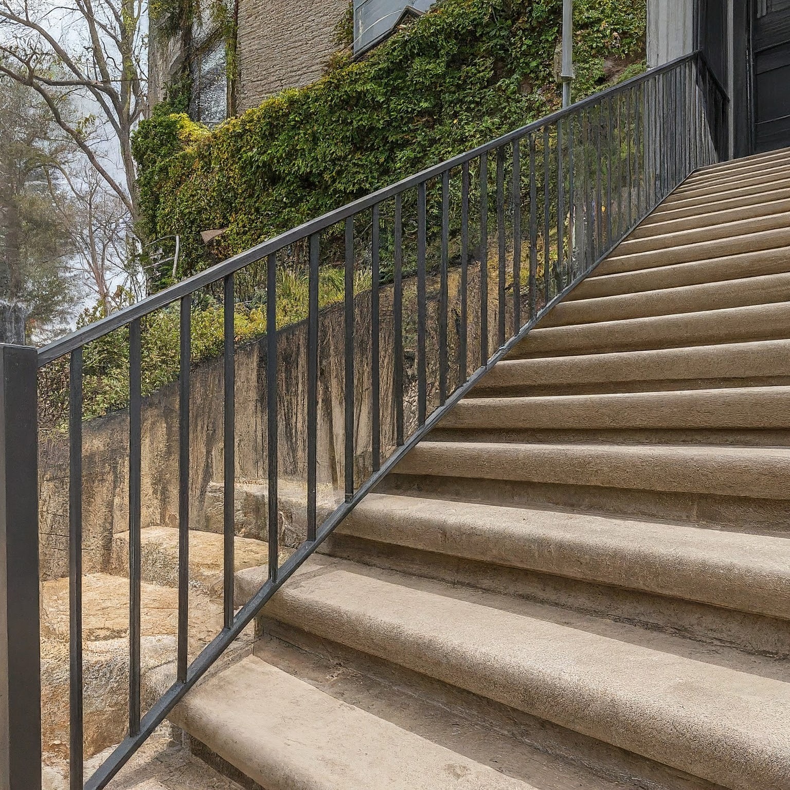 Resurfaced concrete stairs